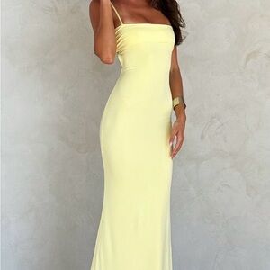 Tiger Mist Strapless Yellow Dress